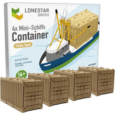 LONESTAR Klemmbausteine I 4er Set Schiffs-Container I Sand