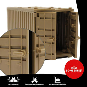 LONESTAR Klemmbausteine I 4er Set Schiffs-Container I Sand