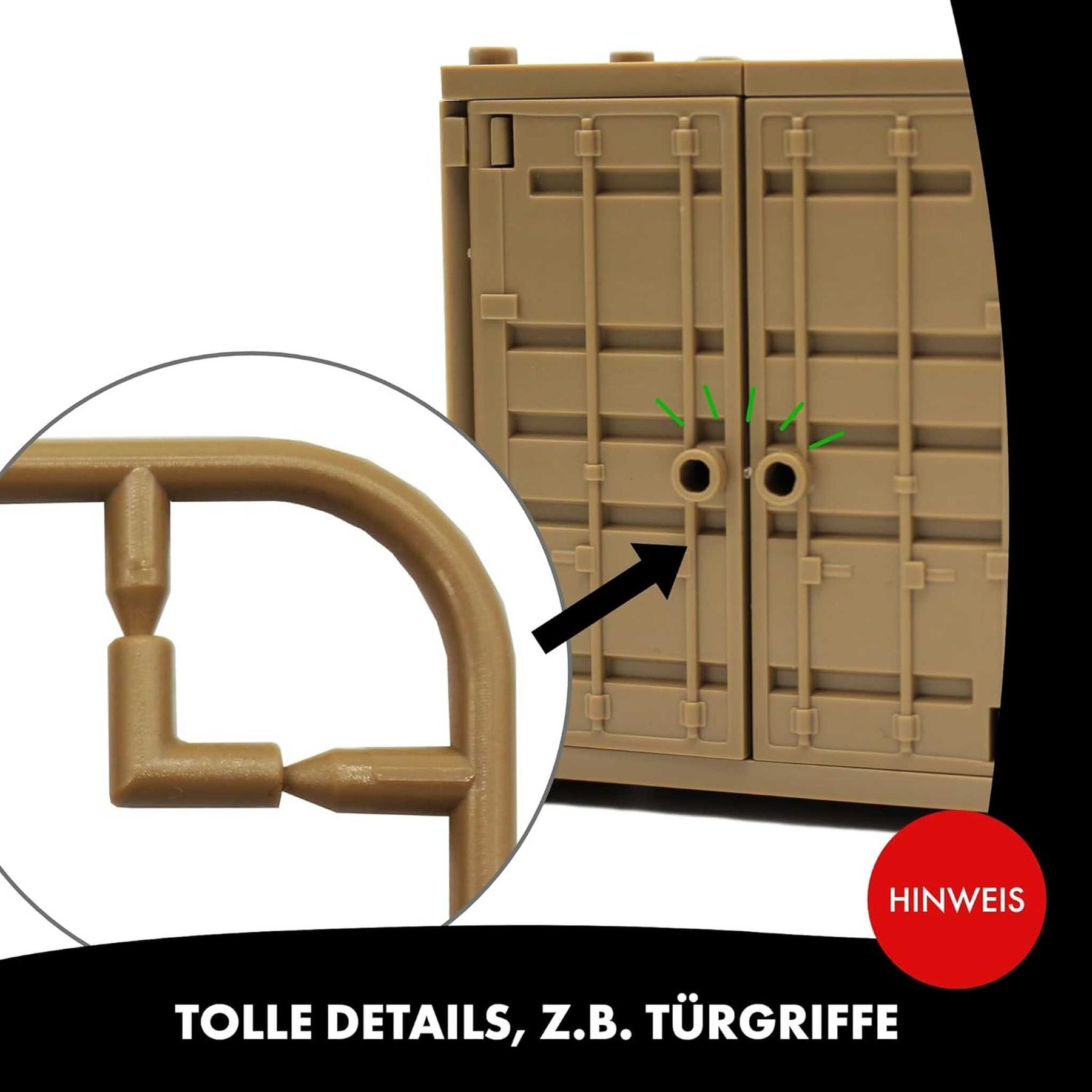 LONESTAR Klemmbausteine I 4er Set Schiffs-Container I Sand