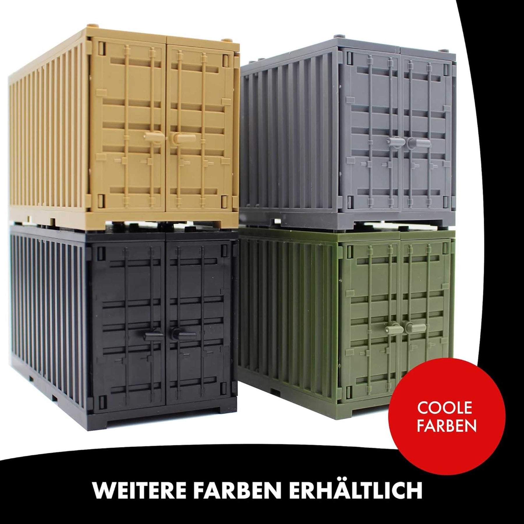 LONESTAR Klemmbausteine I 4er Set Schiffs-Container I Sand