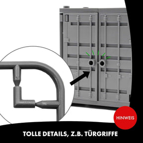 LONESTAR Klemmbausteine I 4er Set Schiffs-Container I Grau