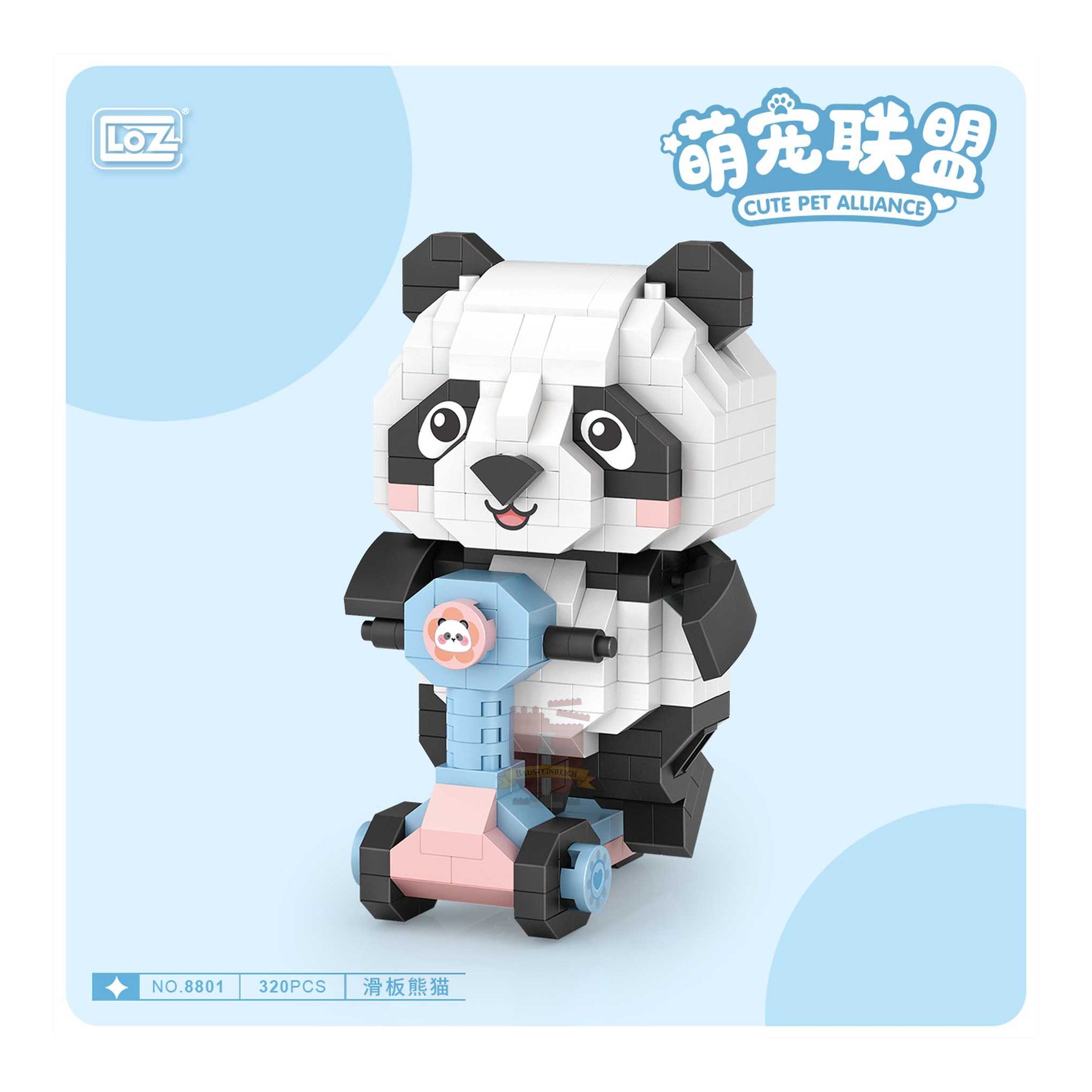 8801 - Panda mit Roller (LOZ)
