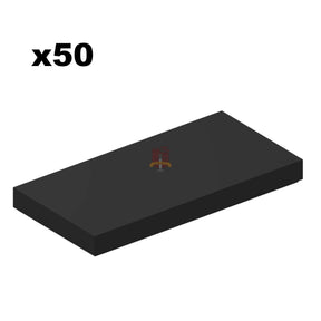 Fliese 2x4 Schwarz 50 Stück (GoBricks)