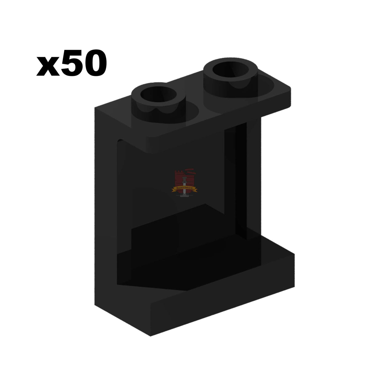 Wall element 1x2x2 Schwarz 50 Stück (GoBricks)
