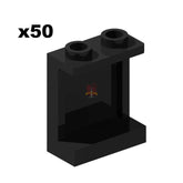 Wall element 1x2x2 Schwarz 50 Stück (GoBricks)