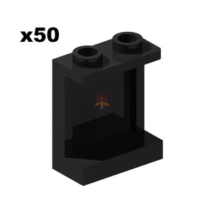 Wall element 1x2x2 Schwarz 50 Stück (GoBricks)