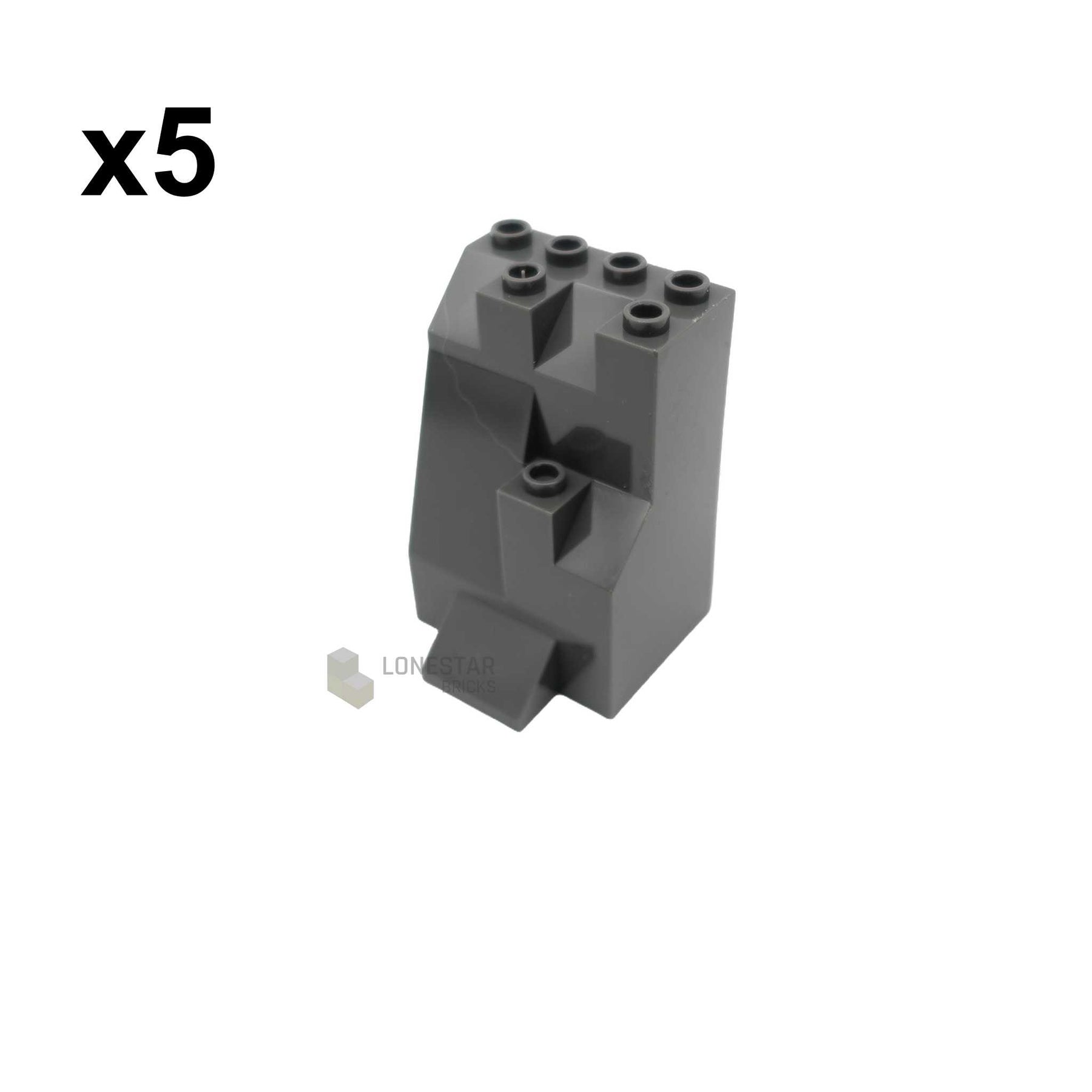 90010 - Felsen dunkelgrau 4x4x6 5 Stück (Lonestar-Bricks)
