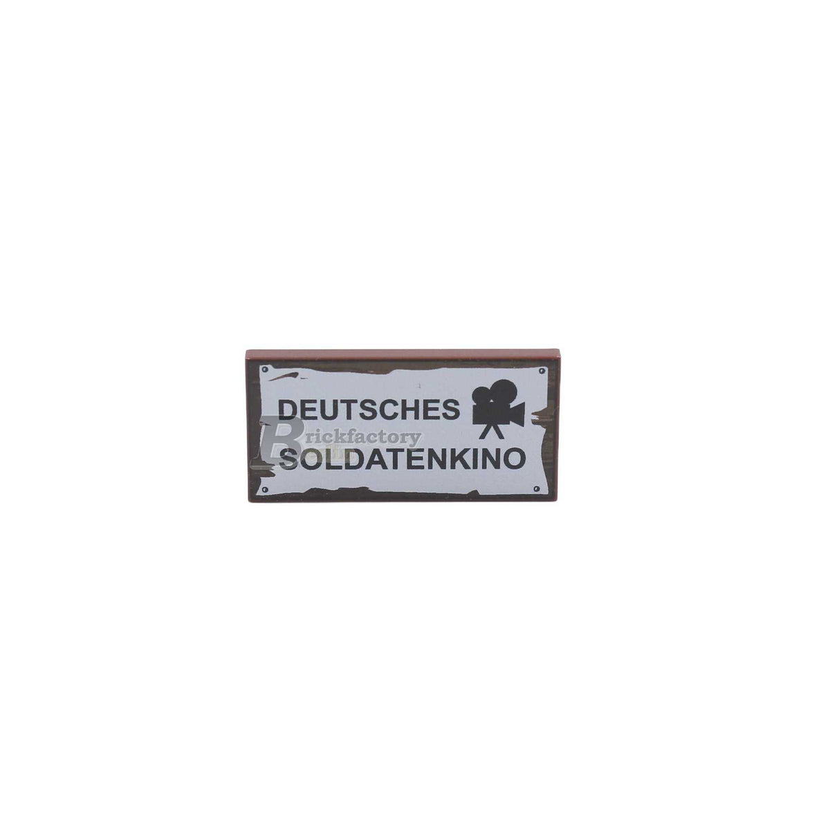 BF-0466-3 Bedruckte-LEGO®-Fliese-2x4-"Soldatenkino"-(Farbe:-Reddish-Brown)