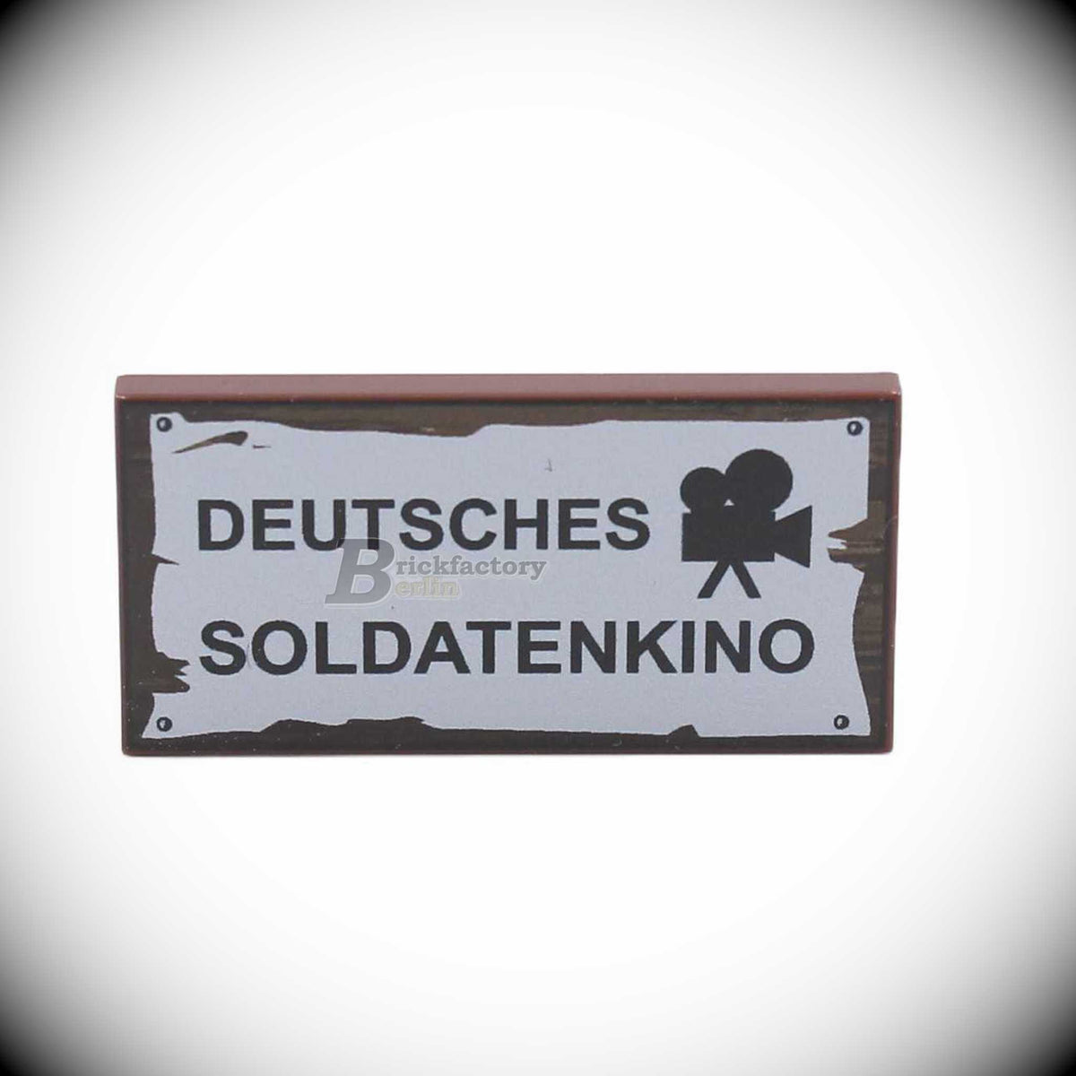 BF-0466-3 Bedruckte-LEGO®-Fliese-2x4-"Soldatenkino"-(Farbe:-Reddish-Brown)