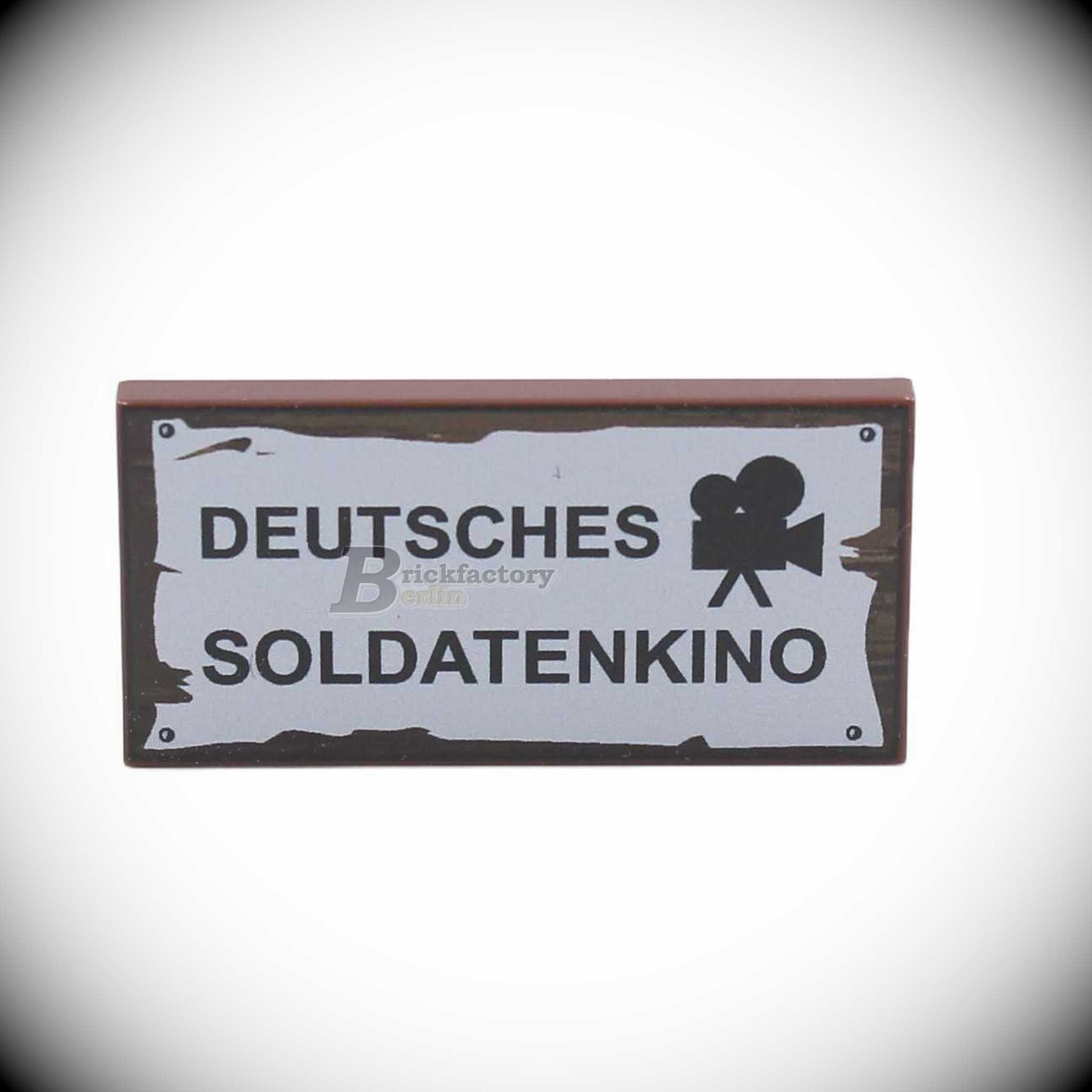 BF-0466-3 Bedruckte-LEGO®-Fliese-2x4-"Soldatenkino"-(Farbe:-Reddish-Brown)