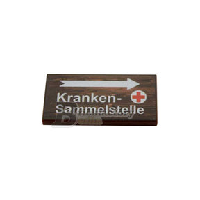 BF-0468A - Krankensammelstelle-II (Farbe: Reddish-Brown) Bedruckte LEGO®-Fliese 2x4