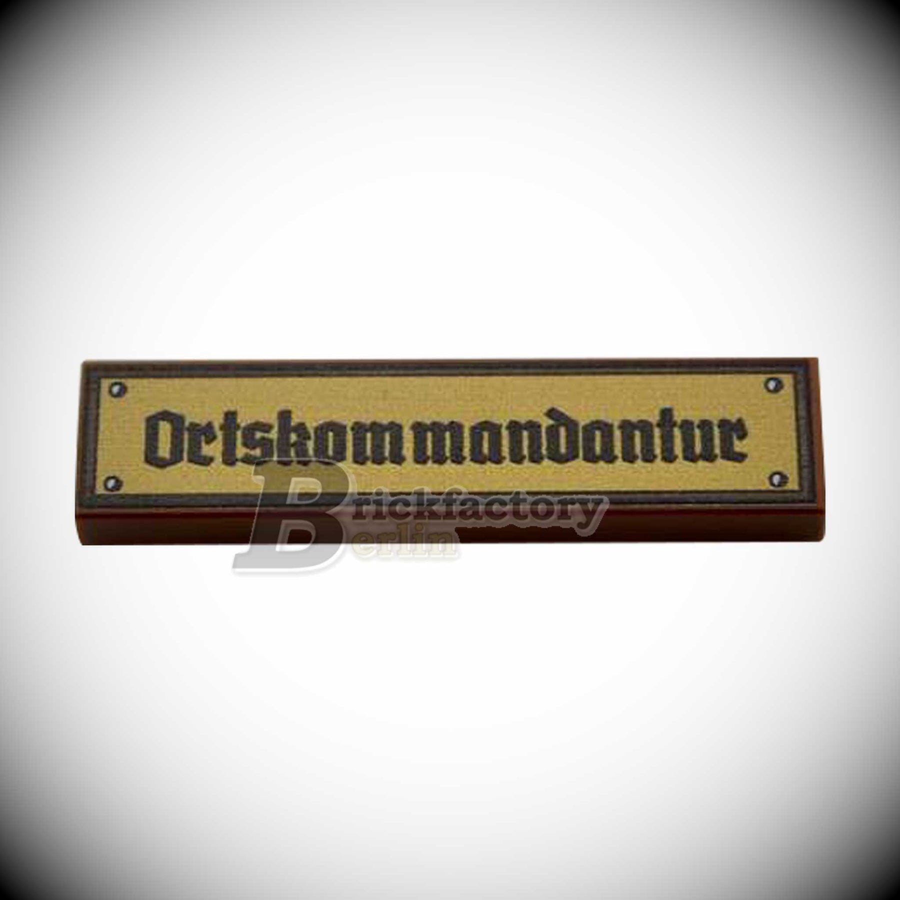 BF-0469A - Ortskommandantur (Farbe: Reddish-Brown, Bedruckte LEGO®-Fliese 1x4)