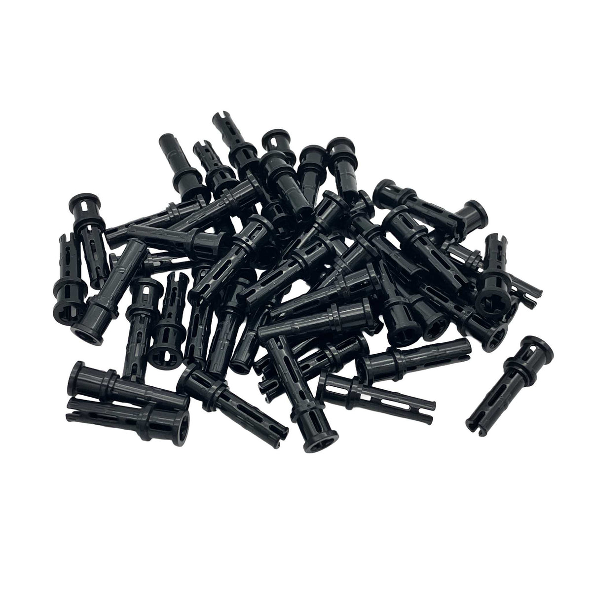 Technik Pins Klemmbausteine I 50 Stück I Pins Größe 3L mit Stopper  GoBricks | Schwarz | kompatibel mit allen gängigen Herstellern | 923