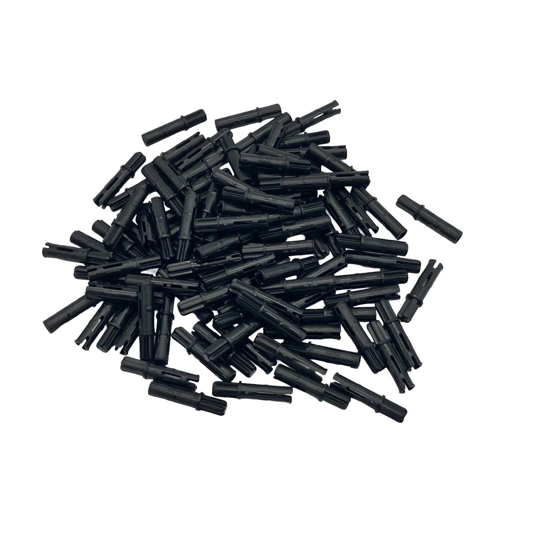 Technik Achse mit Pin Klemmbausteine I 100 Stück I Axle 1L with Pin 2L with Friction Ridges | Schwarz | kompatibel mit allen gängigen Herstellern |  929