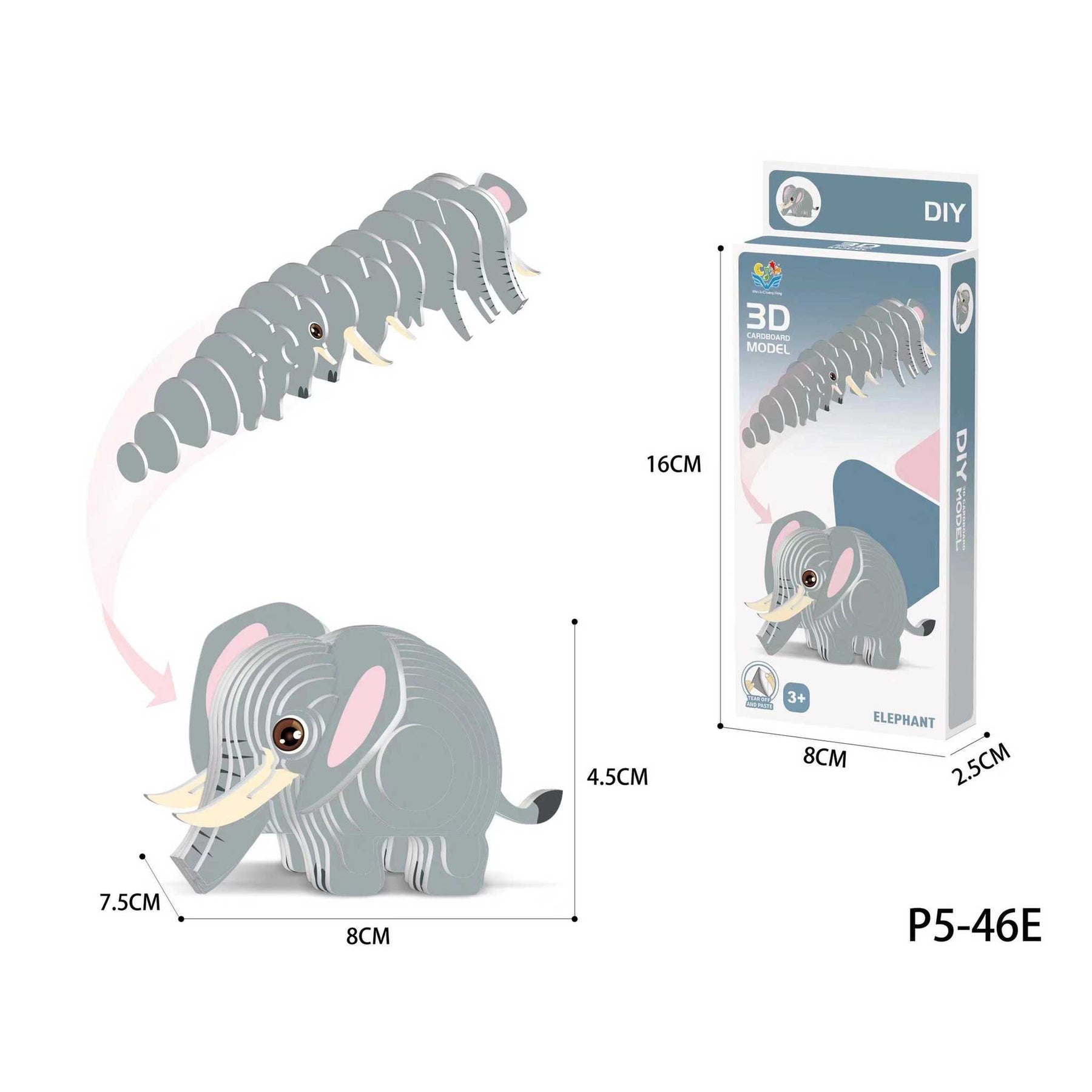 Elefant (3D Karton Puzzle)