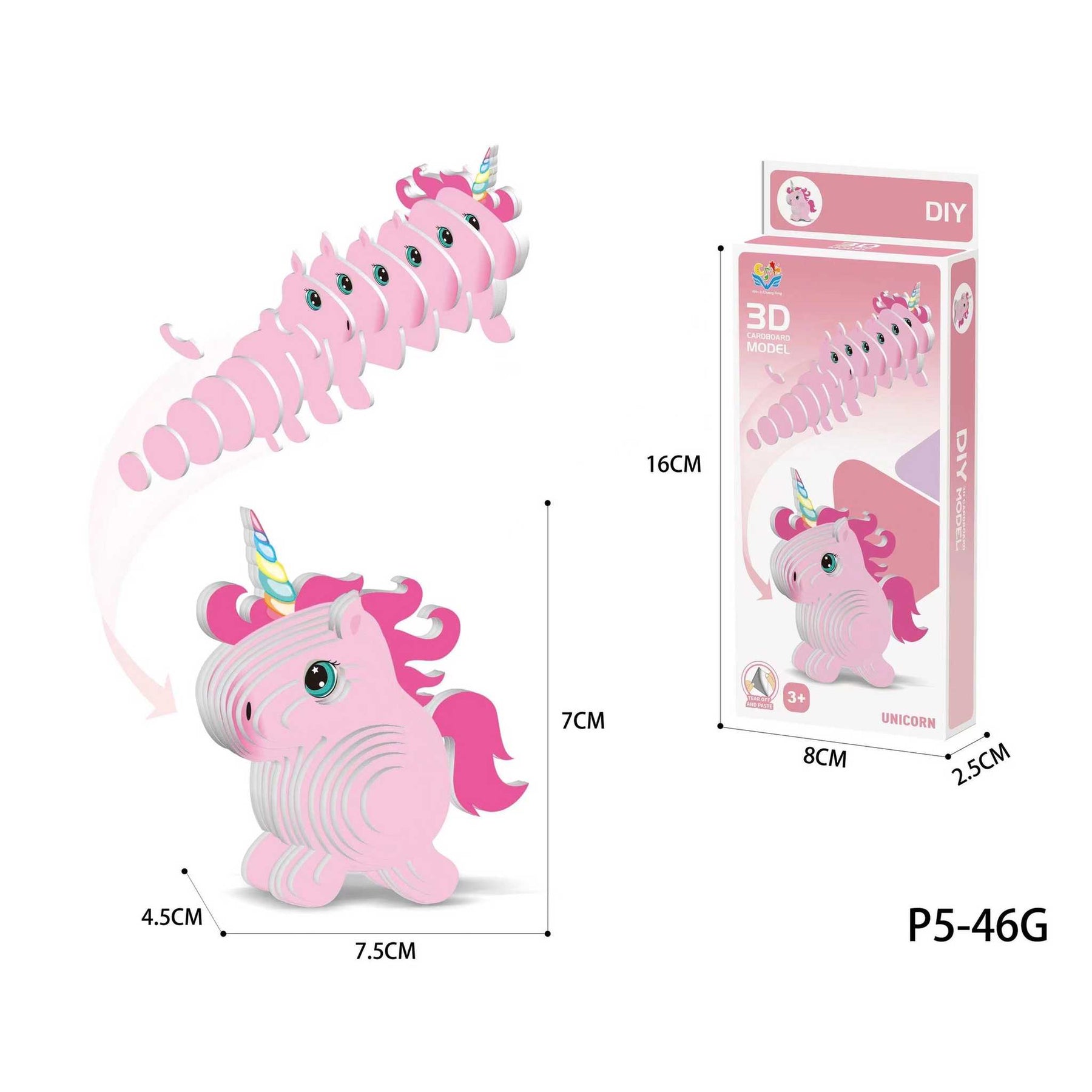Einhorn (3D Karton Puzzle)