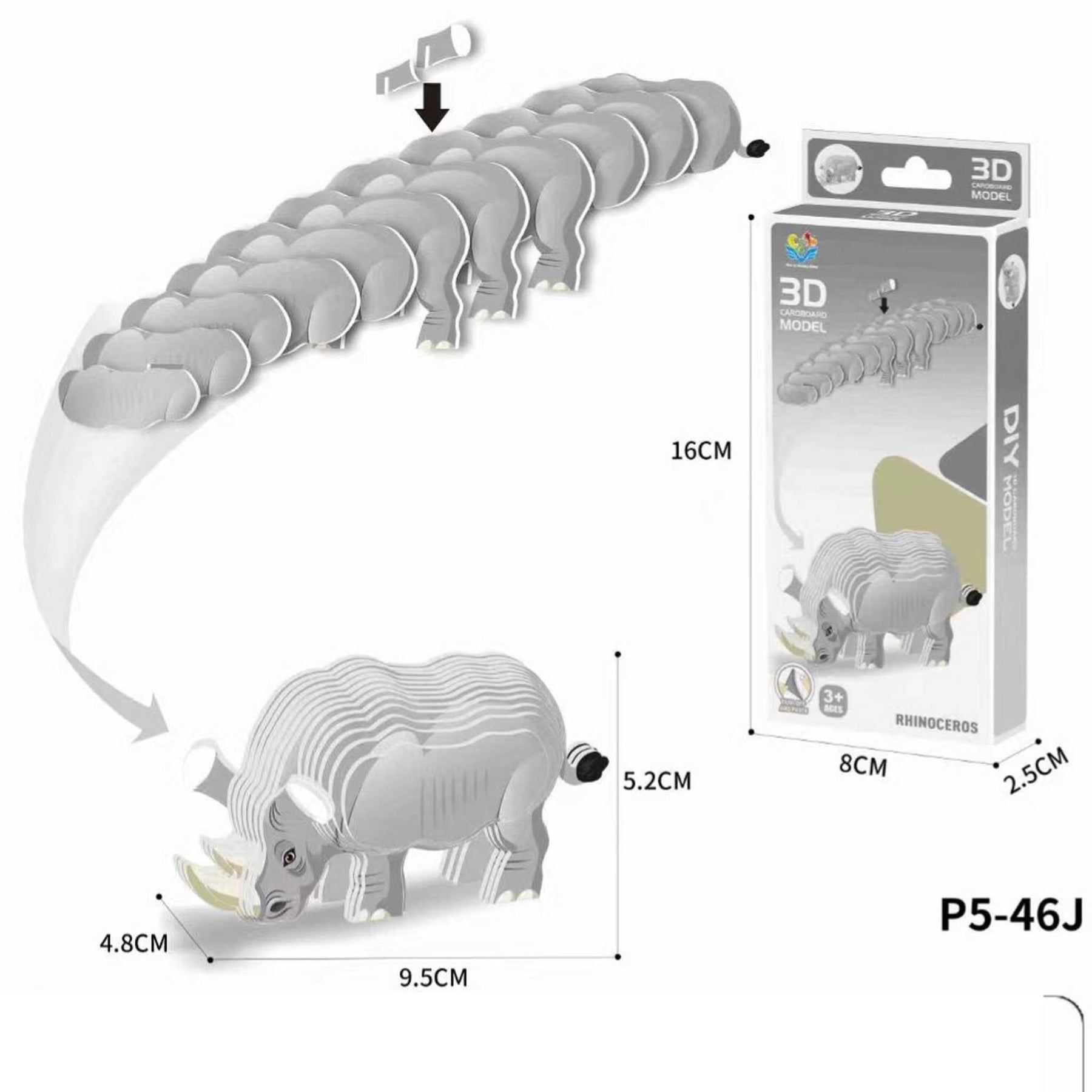 Nashorn (3D Karton Puzzle)