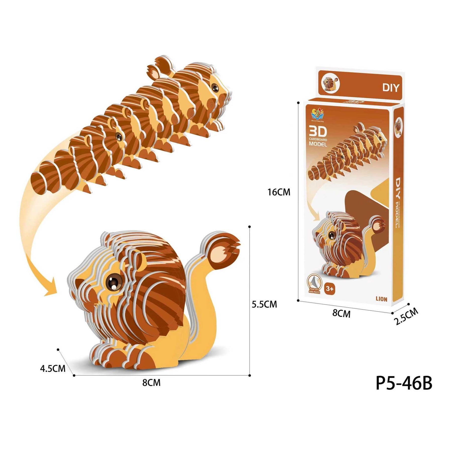 Löwe (3D Karton Puzzle)