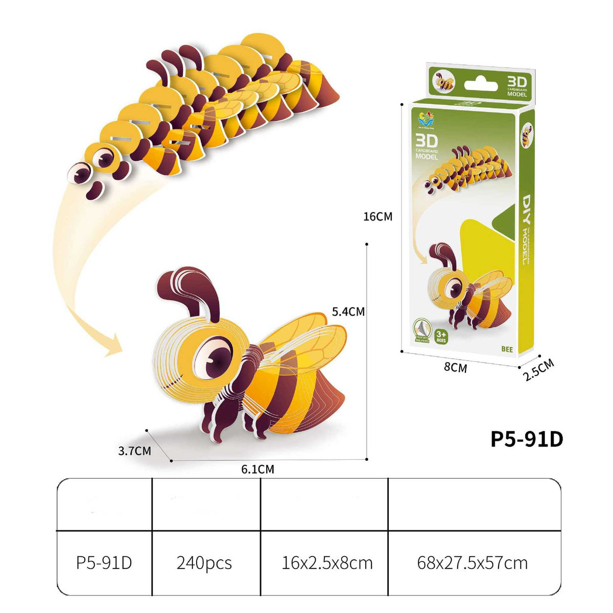 Biene (3D Karton Puzzle)
