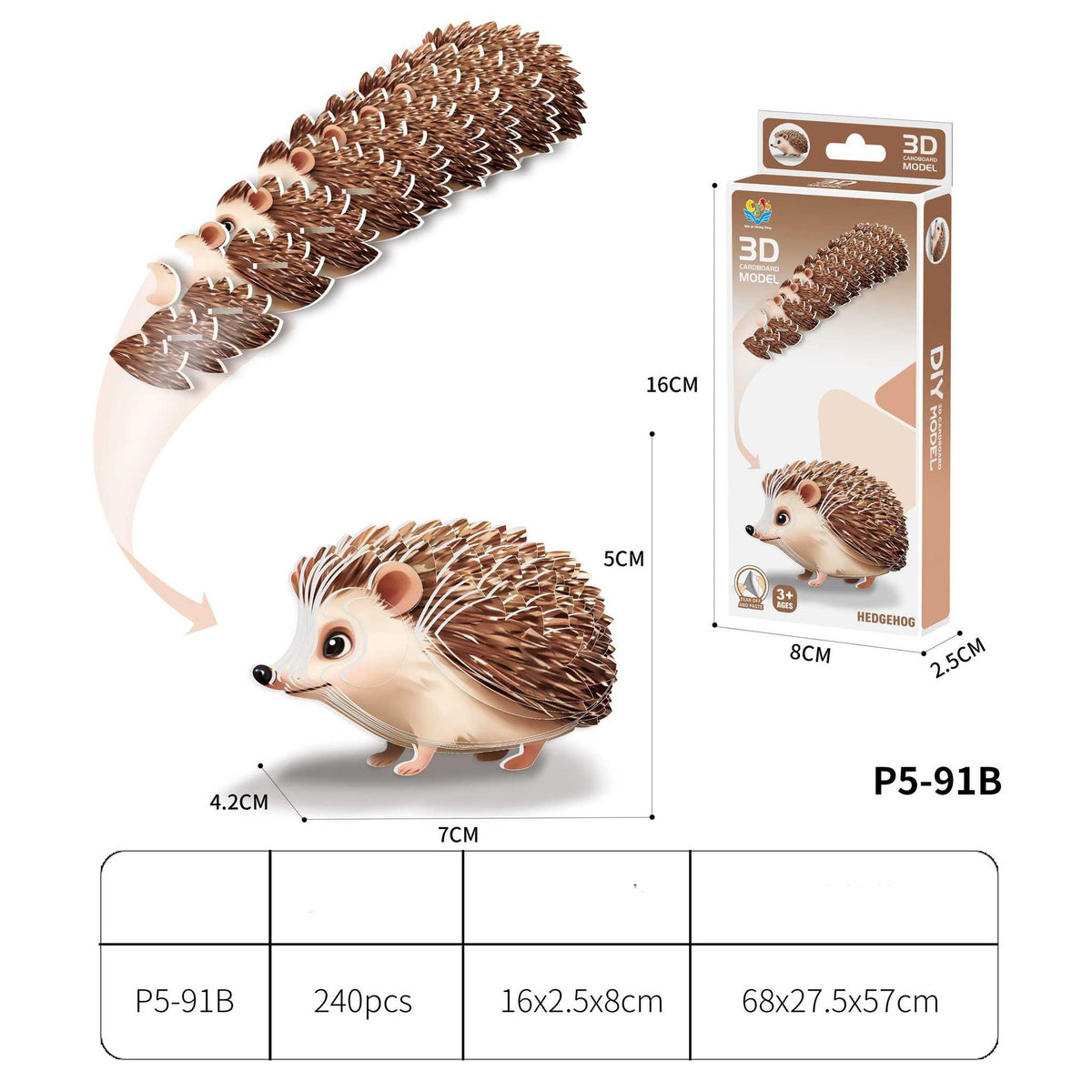 Igel (3D Karton Puzzle)