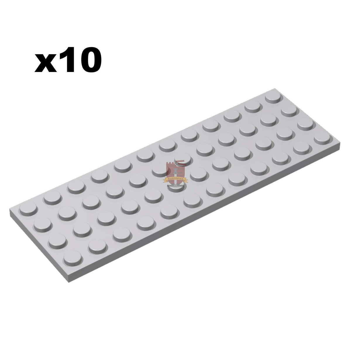 Plate 4x12 Hellgrau 10 Stück (GoBricks)