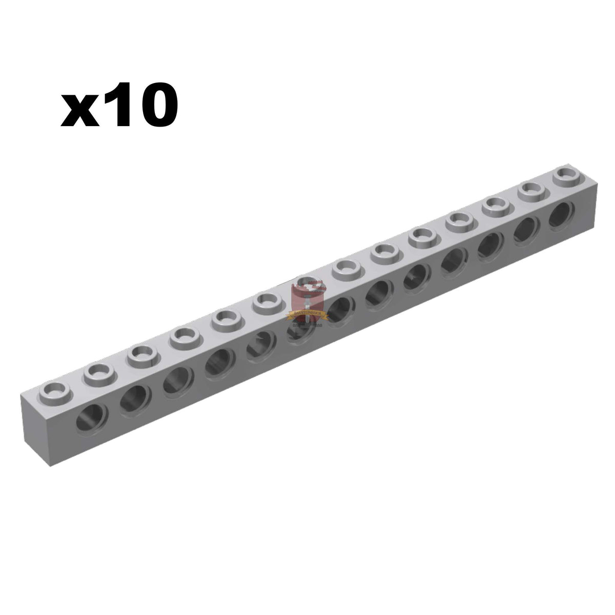 Technik Brick 1x14 Hellgrau 10 Stück (GoBricks)