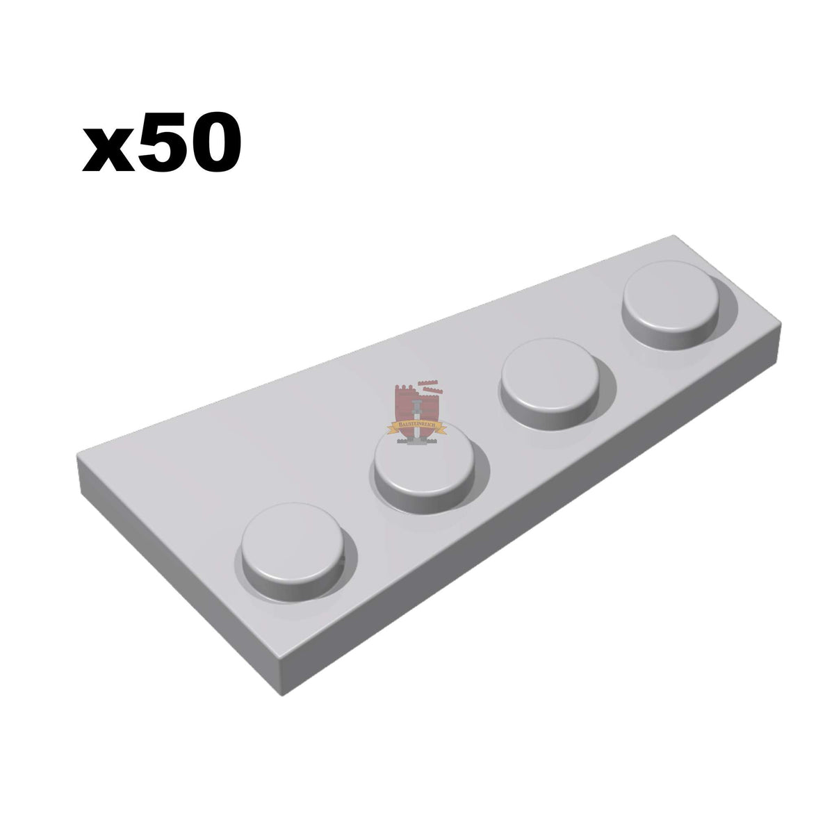 Wedge Plate 2x4 links Hellgrau 50 Stück (GoBricks)