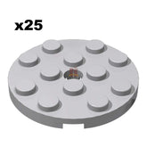 Plate 4x4 Round Hellgrau 25 Stück (GoBricks)