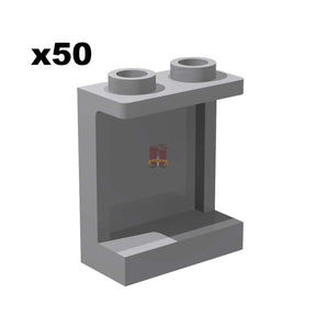 Wall element 1x2x2 Hellgrau 50 Stück (GoBricks)