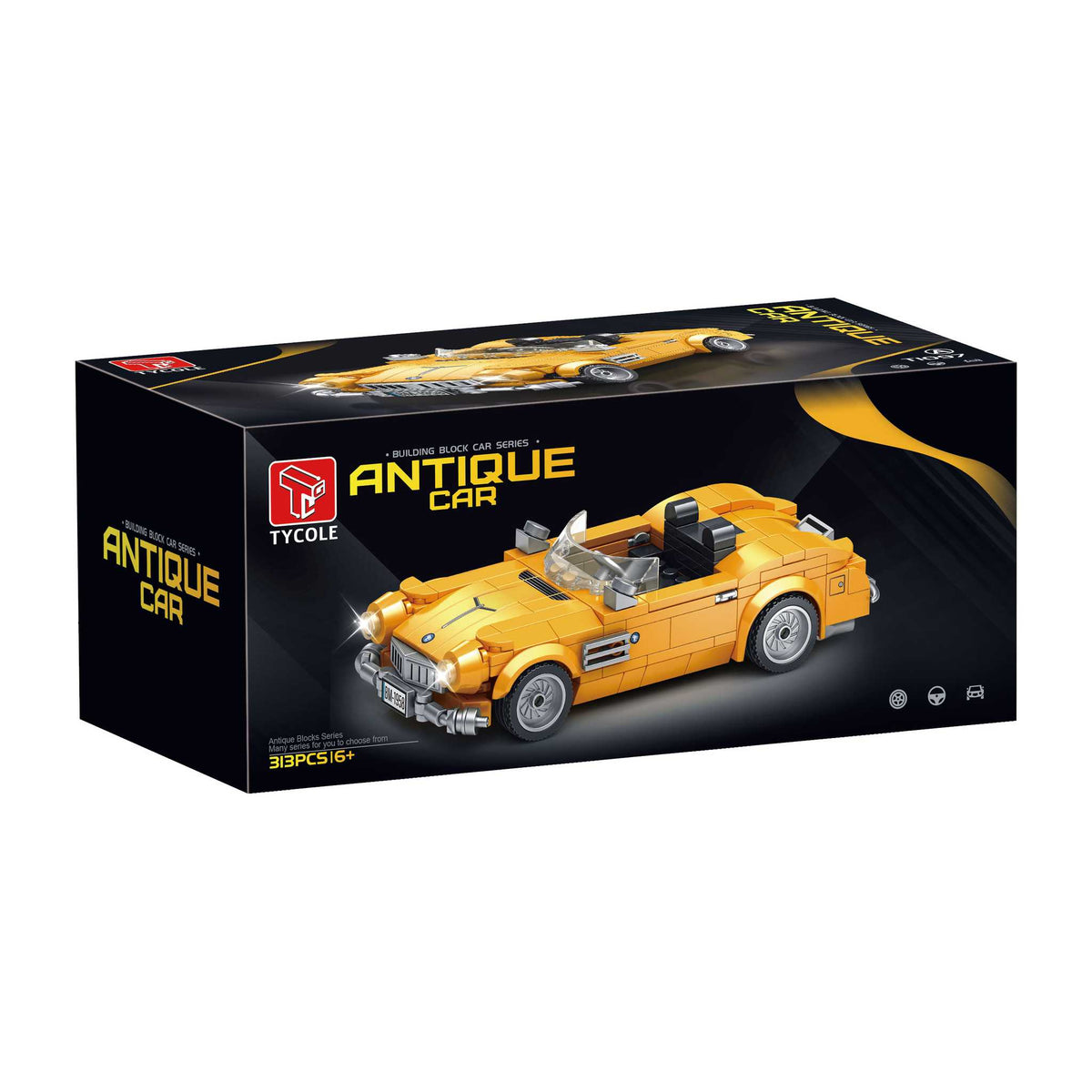 T1097 - gelbes Cabrio inkl. Vitrine (TGL)