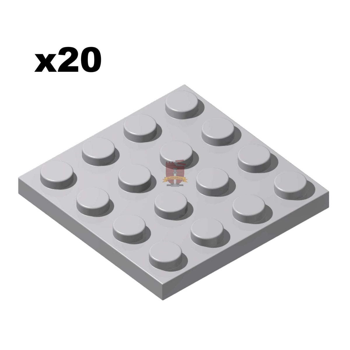 Plate 4x4  Hellgrau 20 Stück (GoBricks)