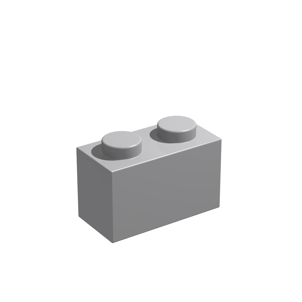 Brick 1x2 Hellgrau 50 Stück (GoBricks)