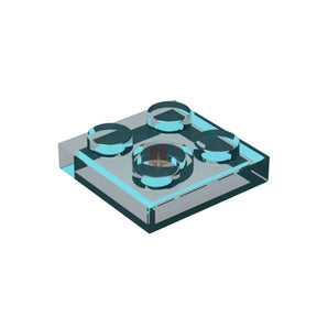 Platte 2x2 Trans-Light-Blue 100 Stück (GoBricks)
