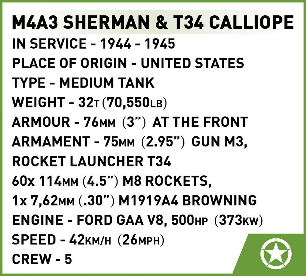 2569- M4A3 Sherman / T34 Calliope Executive Edition (Cobi)