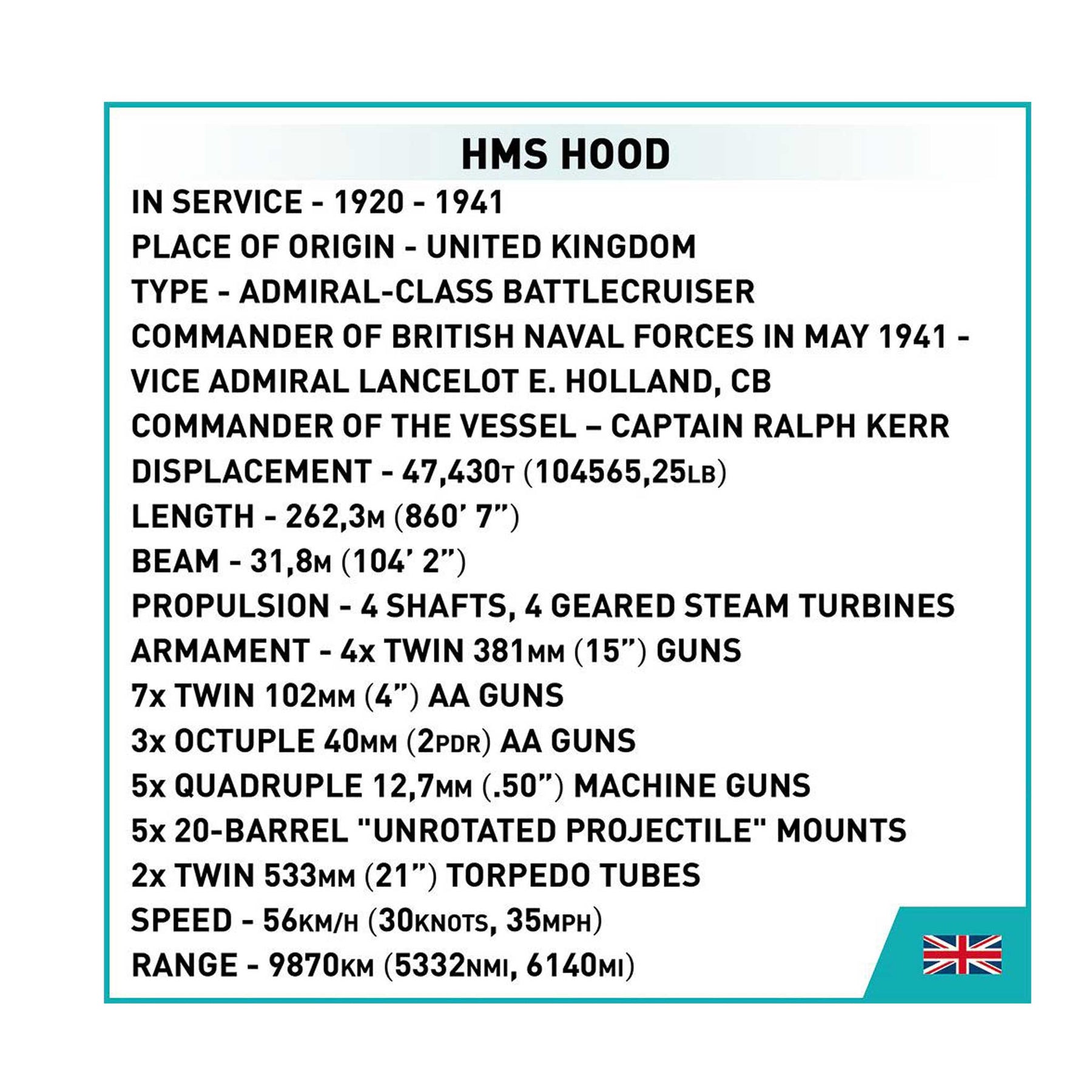 4830-Schlachtschiff HMS Hood 1:300-Cobi