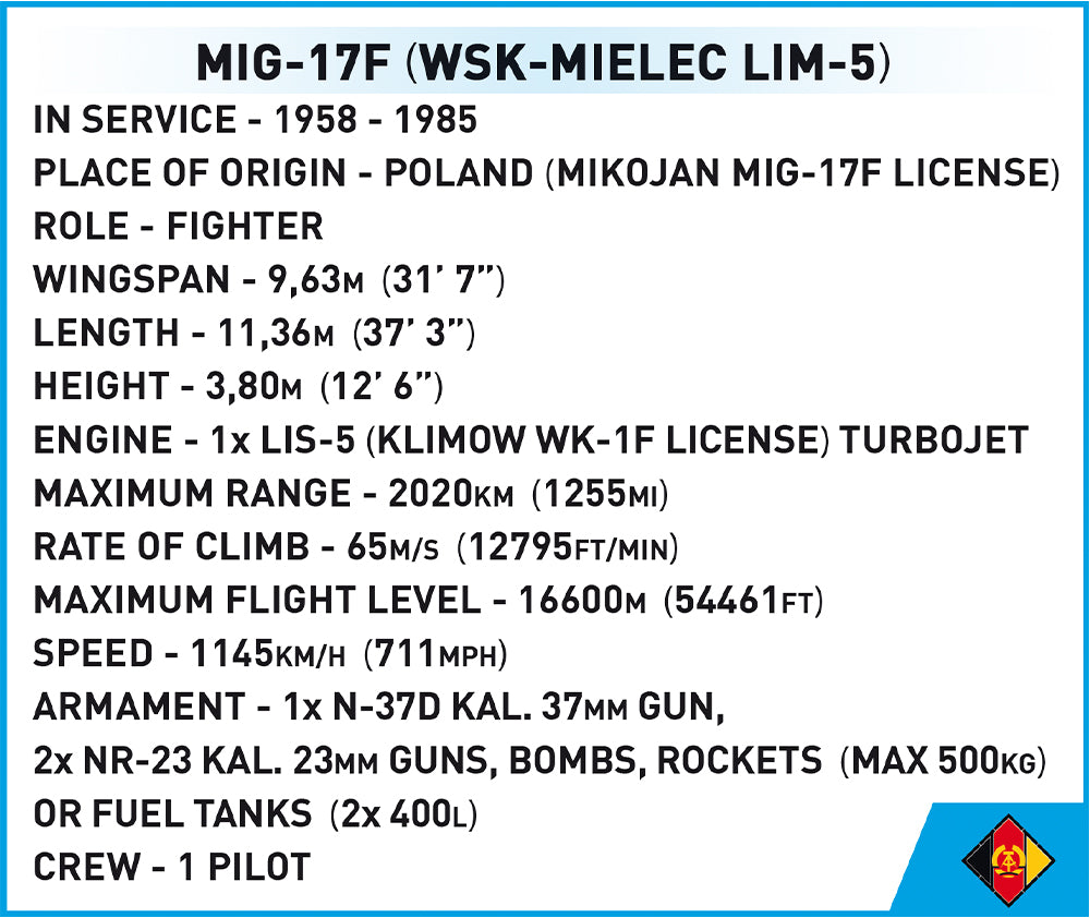 5825 - LIM-5/ MIG-17F DDR-Luftwaffe (Cobi)