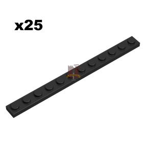 Plate 1x12 schwarz 25 Stück (Gobricks)