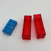AA0068 - Brick 2x2x5 transparent rot 10er