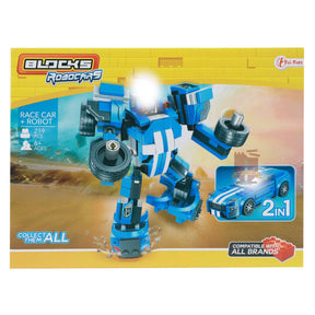 43154BL-Race Car + Robot blau 2 in1