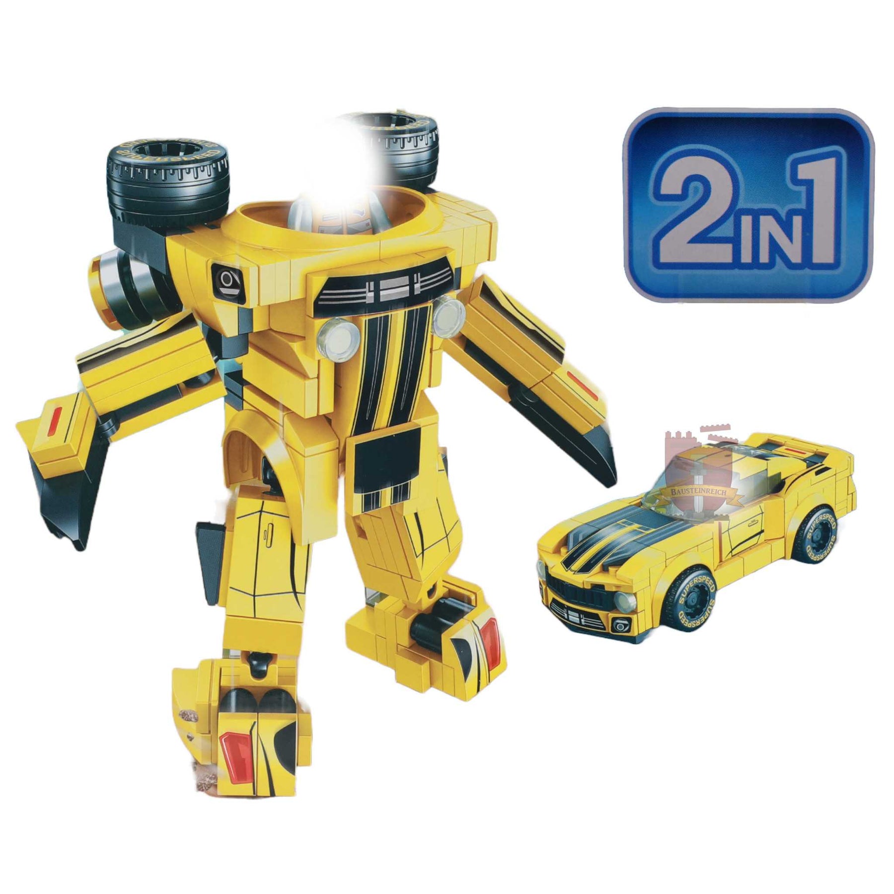 43154GE-Race Car + Robot gelb 2 in1