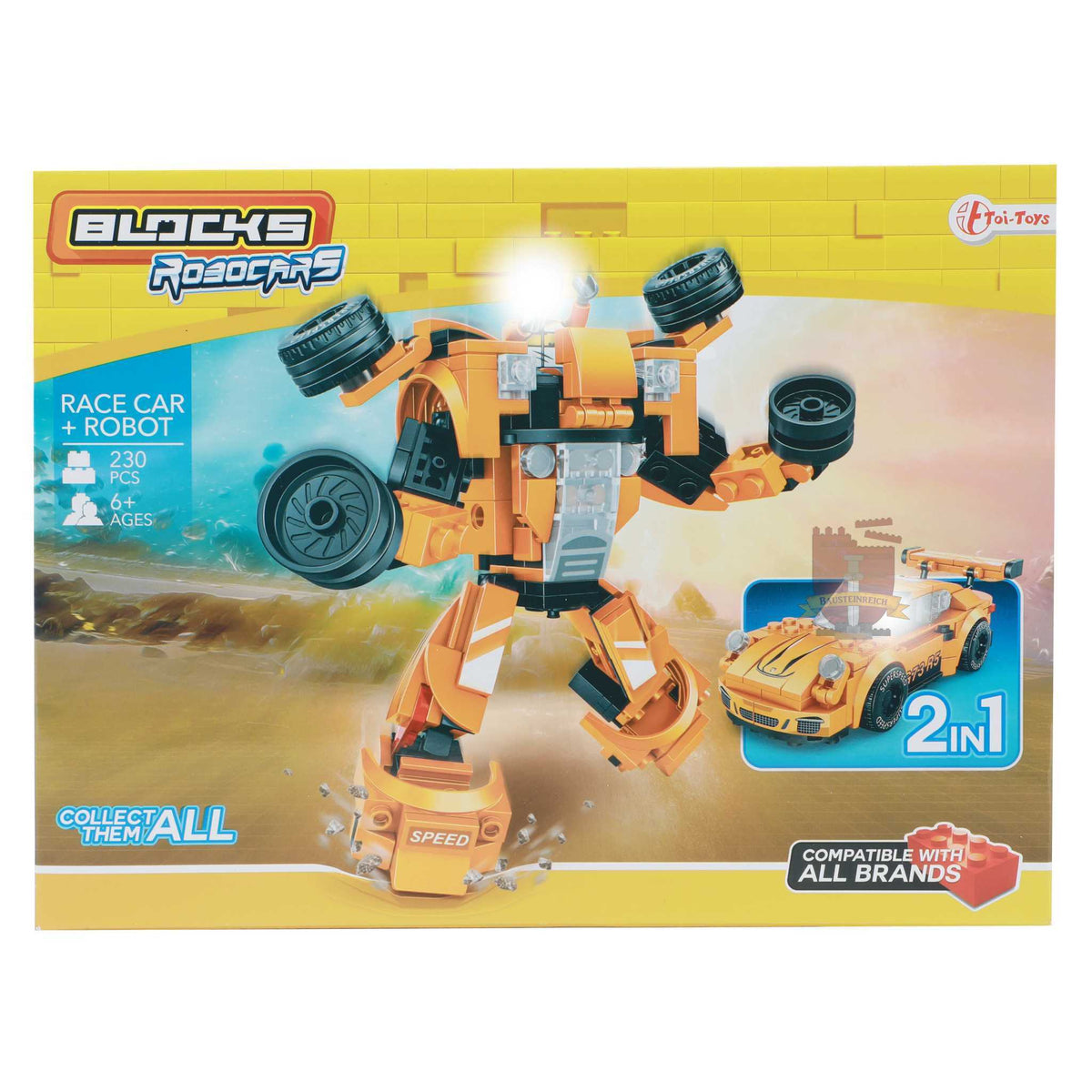 43154OR-Race Car + Robot orange 2 in1