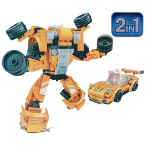 43154OR-Race Car + Robot orange 2 in1